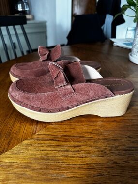 Cole Haan Suede Platform Mule in Rosewood